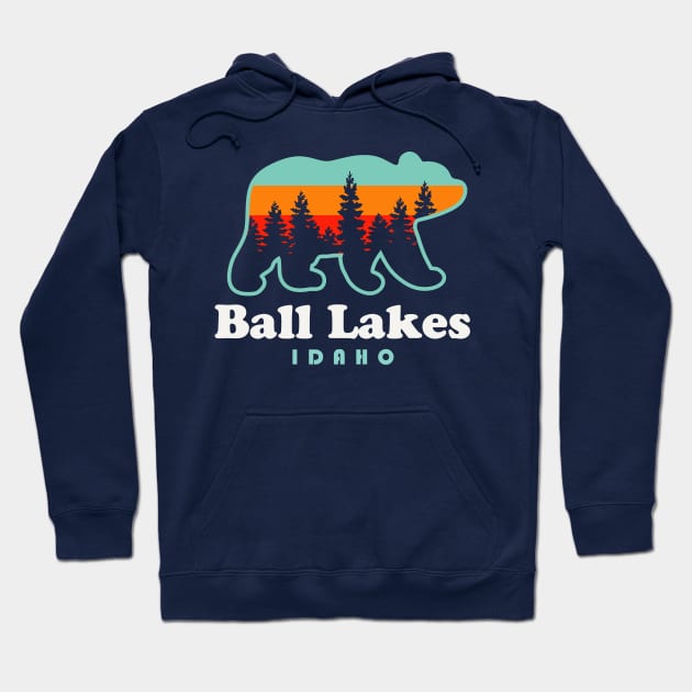 Ball Lakes Idaho Pyramid Lake Trail Bear Hoodie by PodDesignShop